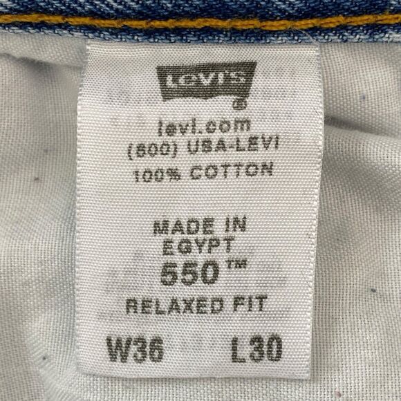Levis 550 Jeans Straight Leg Relaxed Fit Denim Classic Workwear Mens 36x30 - Picture 9 of 14